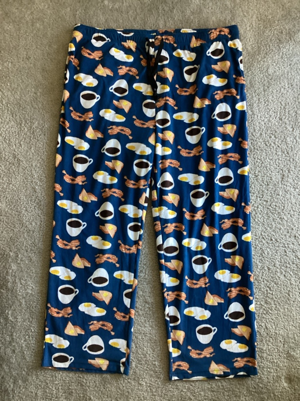Croft & Barrow Navy Breakfast Print Men’s Pajama Pants, Size XXL